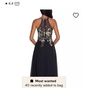 Elegant Black and Gold Evening Dress